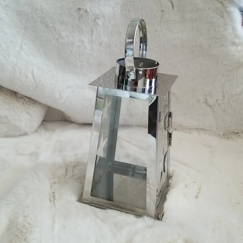 Metal Lantern 13.5 Inches Tall
